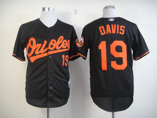 Men Baltimore Orioles 19 Davis Black MLB Jerseys